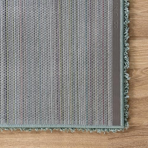 Miniatura 8 de Rugs.com - Alfombra de la colección Über Cozy Solid Shag – Alfombra de pelo largo azul pizarra clara de 8 x 10 pies, perfecta para salas de estar,