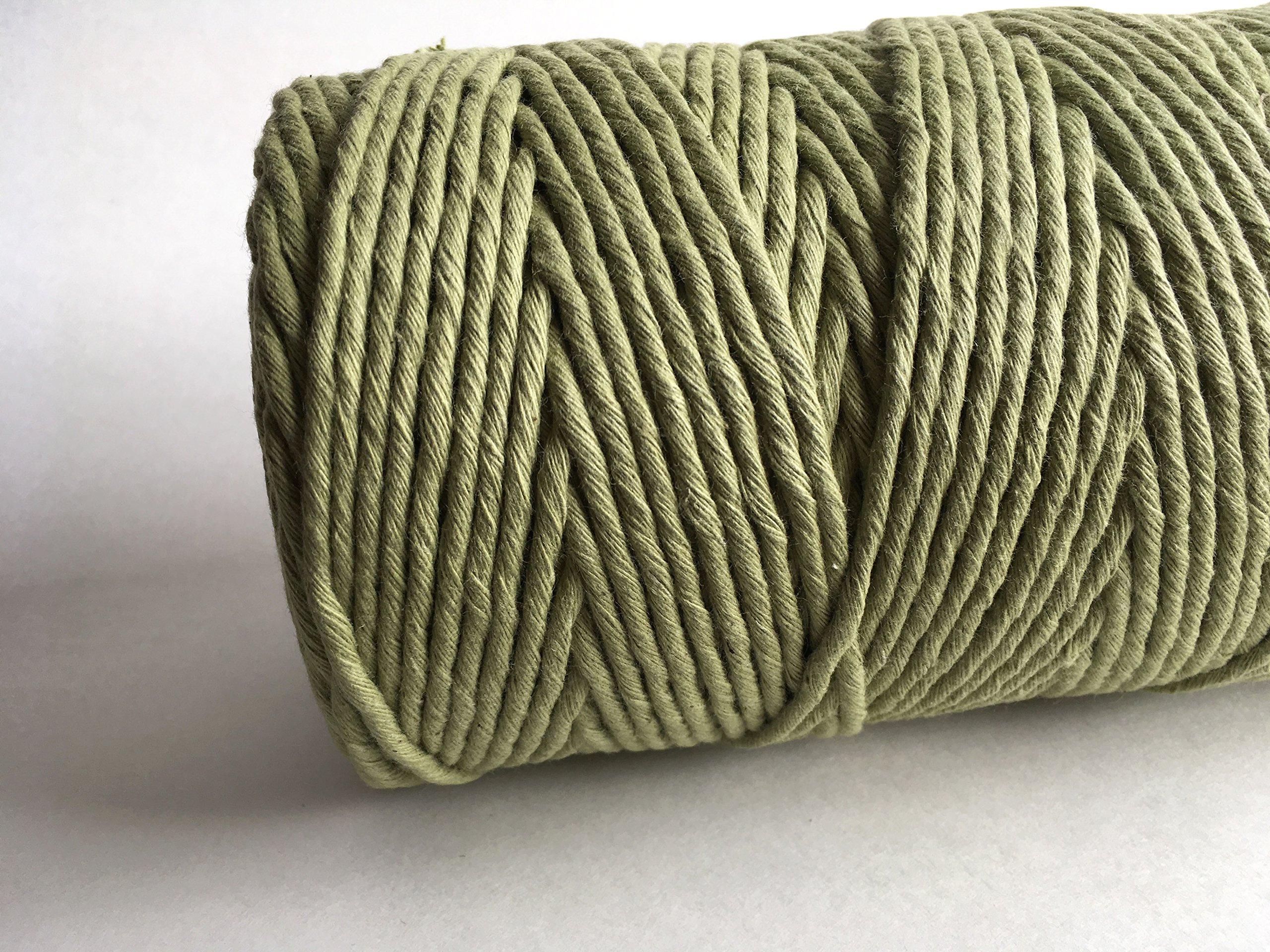 Sage Green Macrame Cord / 4mm Single Strand Cotton Fiber Art Rope/Avocado