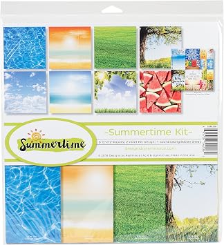 Reminisce SUM-200 Summertime Scrapbook Collection Kit, 12x12 inches