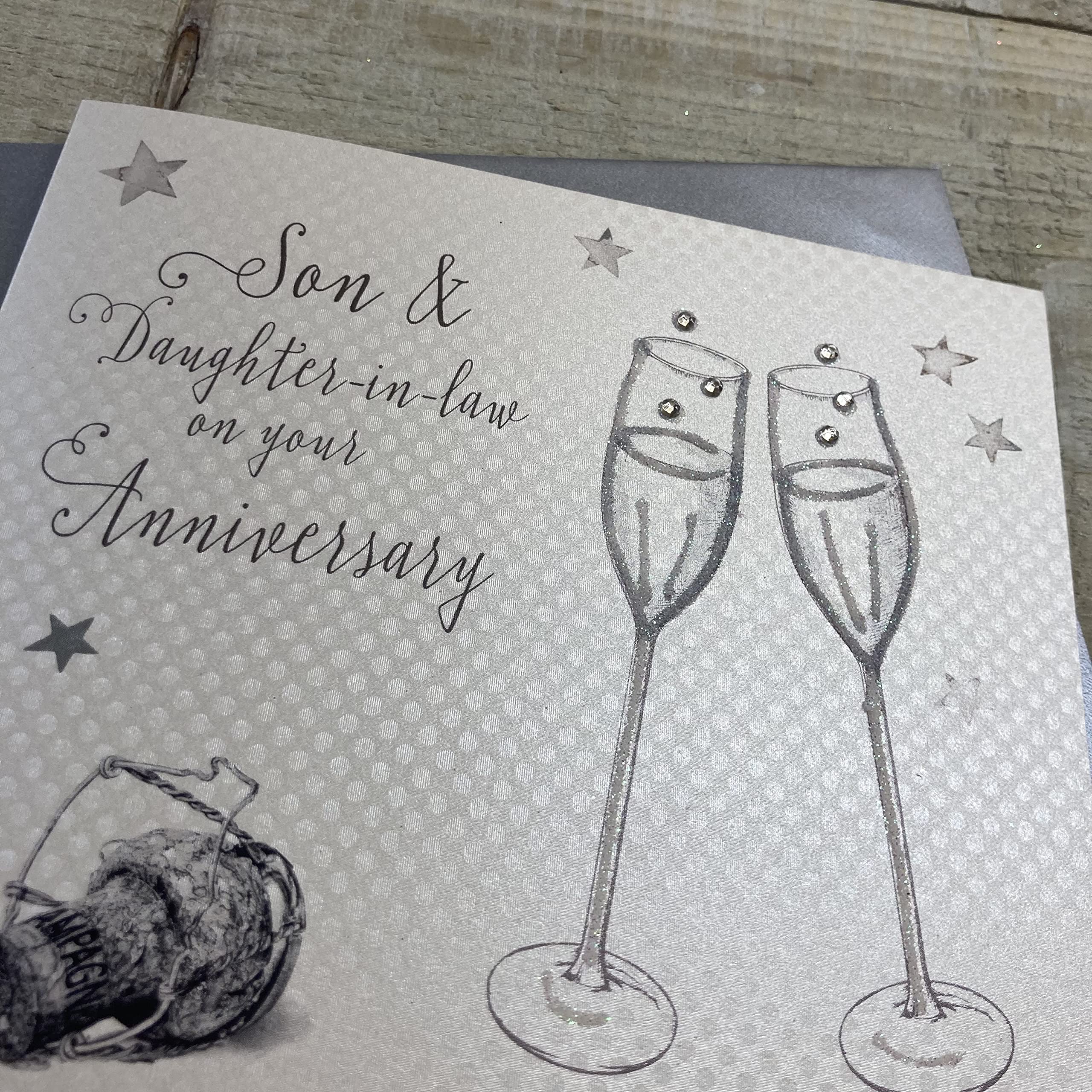 Abacus Cards 'Happy Anniversary' Greeting Card - Son & Daughter-in-Law