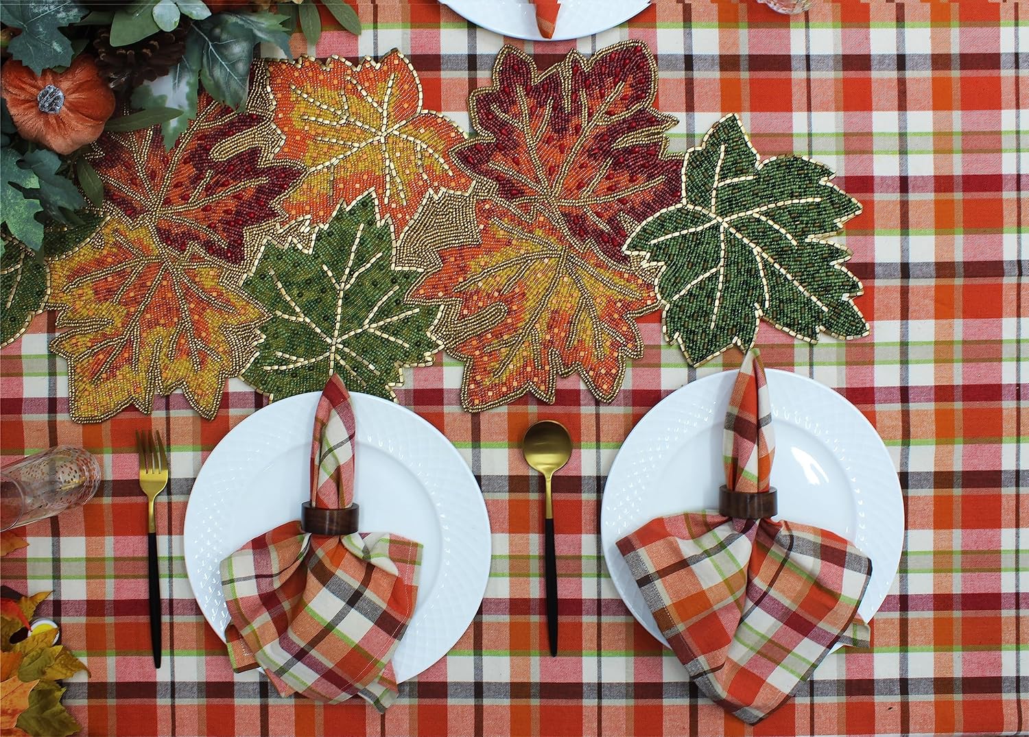 COTTON CRAFT Harvest Plaid Cloth Napkin - 12 Pack 100% Cotton Dinner Napkin image 5