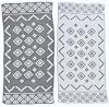 Bersuse 100% Cotton Teotihuacan Turkish Towel Beach Towel Bath Towel Dual Layer Peshtemal Beach Blanket Beach Essentials - 37x70 Inches, Anthracite