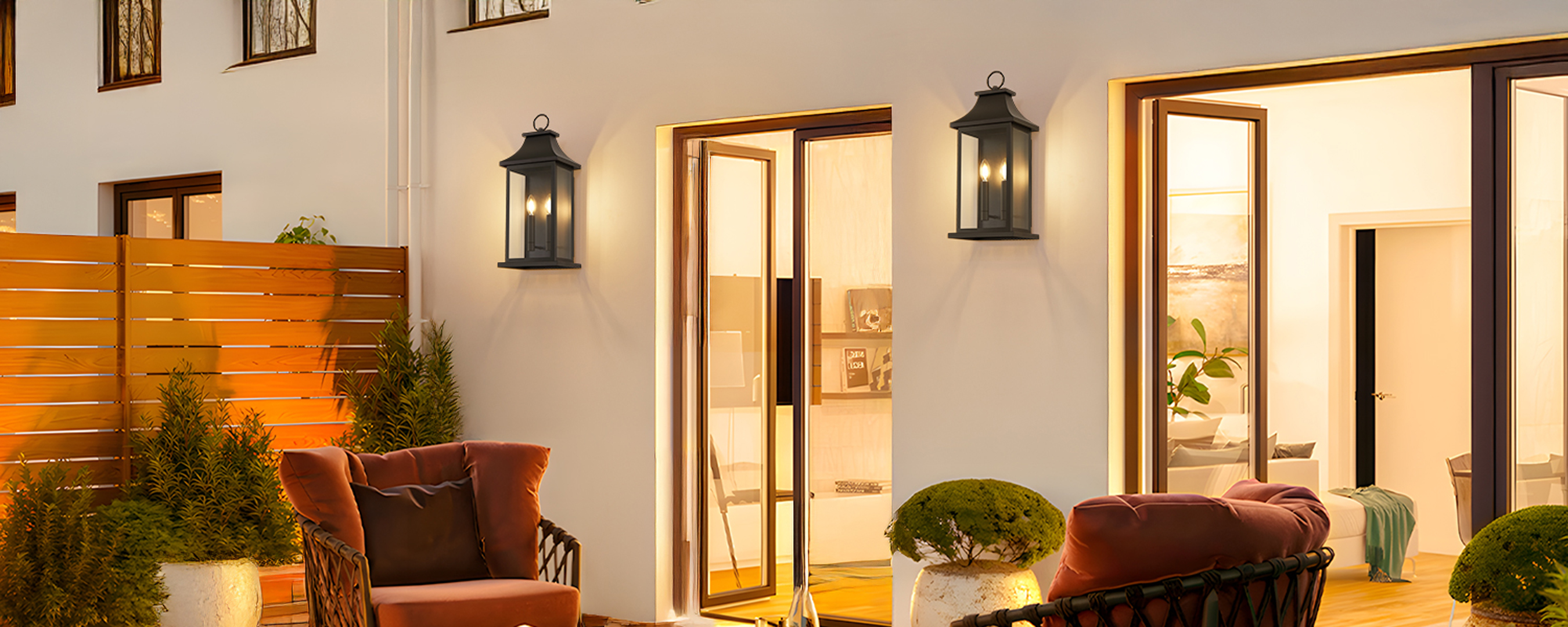 tewei 2-Pack Large Outdoor Wall Lights, 22'' Porch Light Outdoor