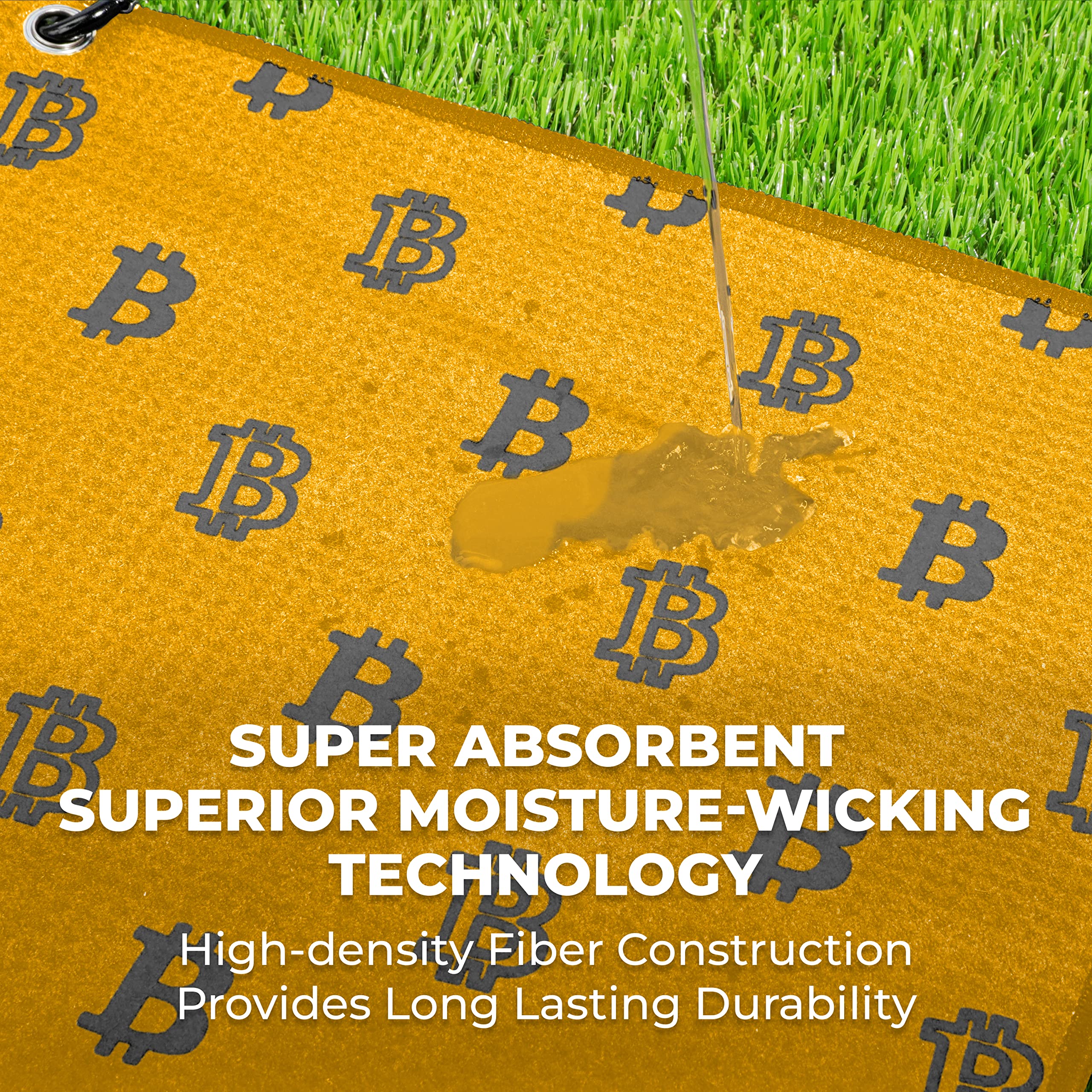 Amazon.co.jp: HODL 21 ゴルフタオル ビットコイン - プレミアムタオル ワッフルパターン 両面デザイン -  高耐久カラビナクリップ ゴルフバッグ ゴルフクラブ ボールタオルアクセサリーに固定 (オレンジ) : スポーツ＆アウトドア