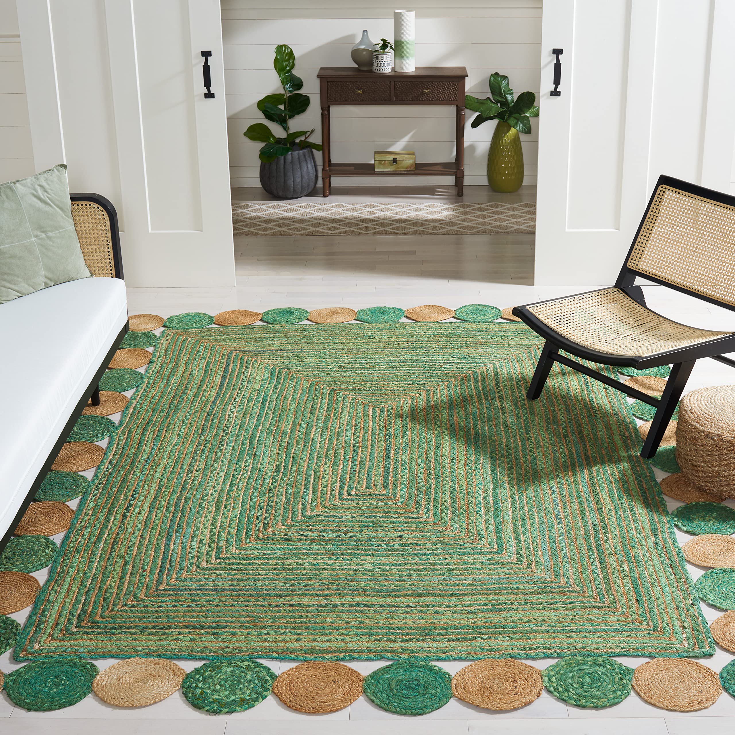 Tapis artisanal de prestige SAFAVIEH Cape Cod 6'x6' carre en jute haut de gamme