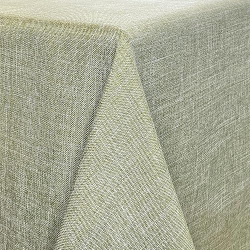 Miniatura 4 de Mantel ovalado impermeable y sin arrugas. Mantel verde efecto lino hecho a mano 47 x 78 pulgadas, 100% poliéster, mantel para exteriores