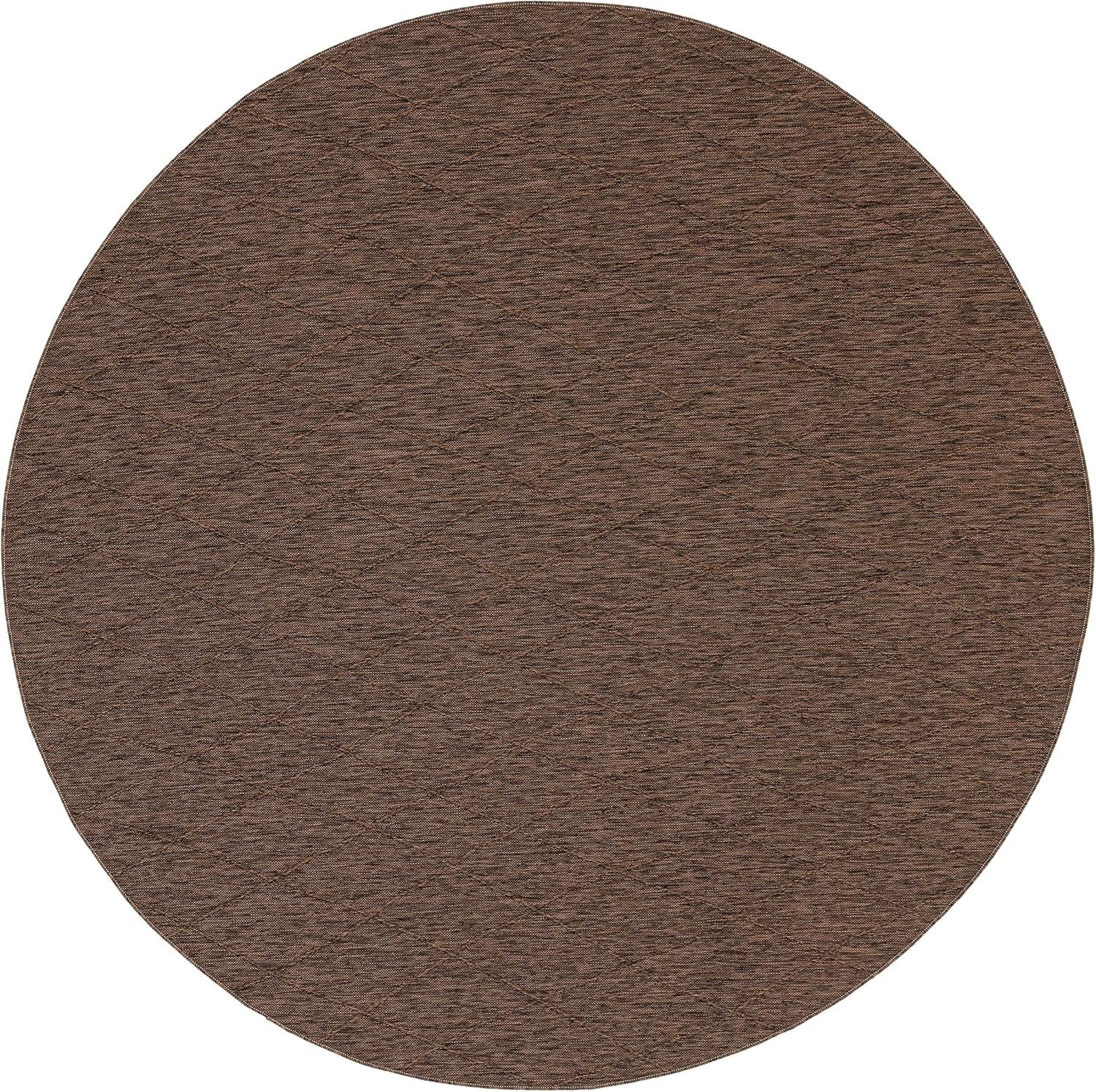 Nourison Home Practical Solutions Mocha 8' x Round Area Rug - Easy Clean, Non Shedding, Bed Room, Living Room, Dining Room, Kitchen (8' x Round)