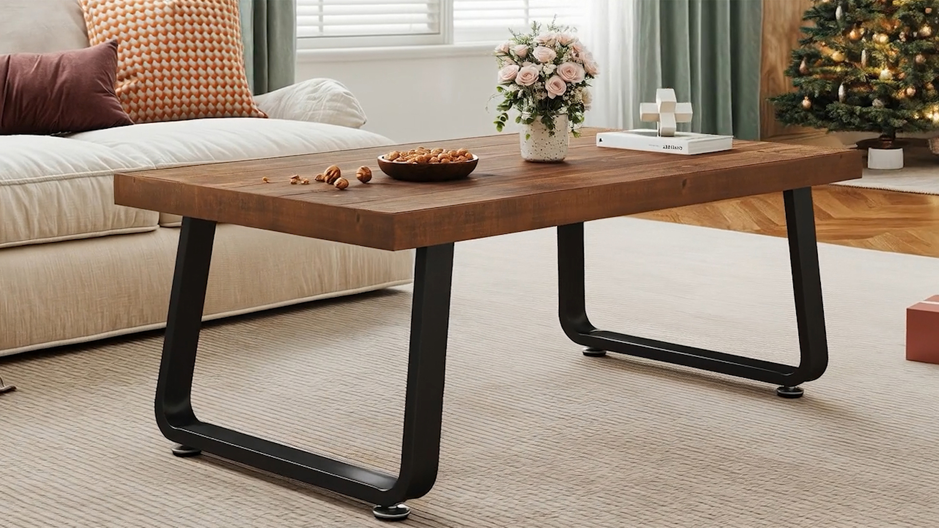 Amazon.com: IBF Rustic Coffee Table, Industrial Solid Wooden Tea