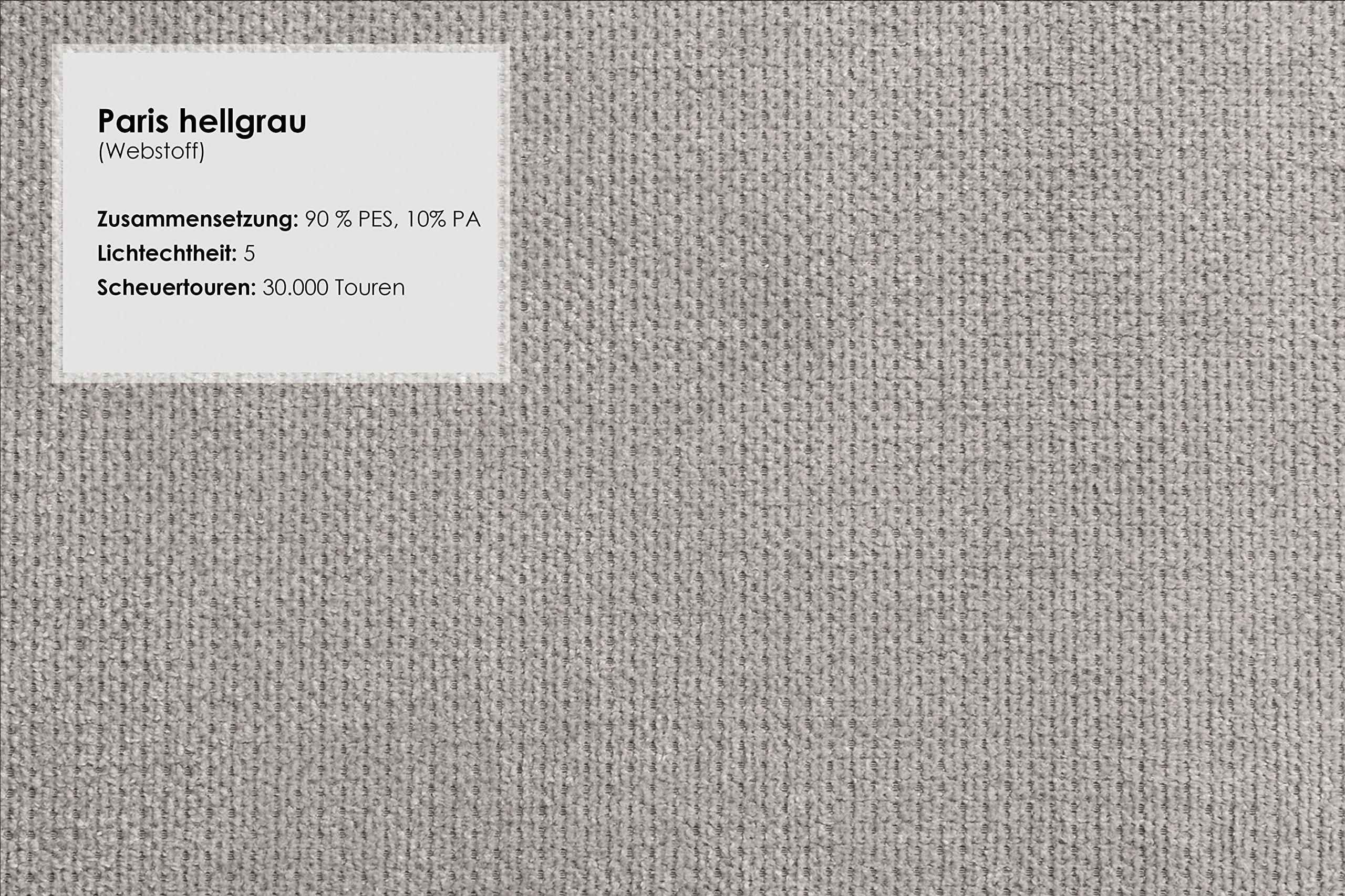 CAVADORE Ecksofa Gootlaand / Große Sitzecke im Landhausstil inkl. praktischer Vorziehfunktion und Bettkasten / Mit Federkern-Polsterung / 257 x 84 x 212 / Hellgrau