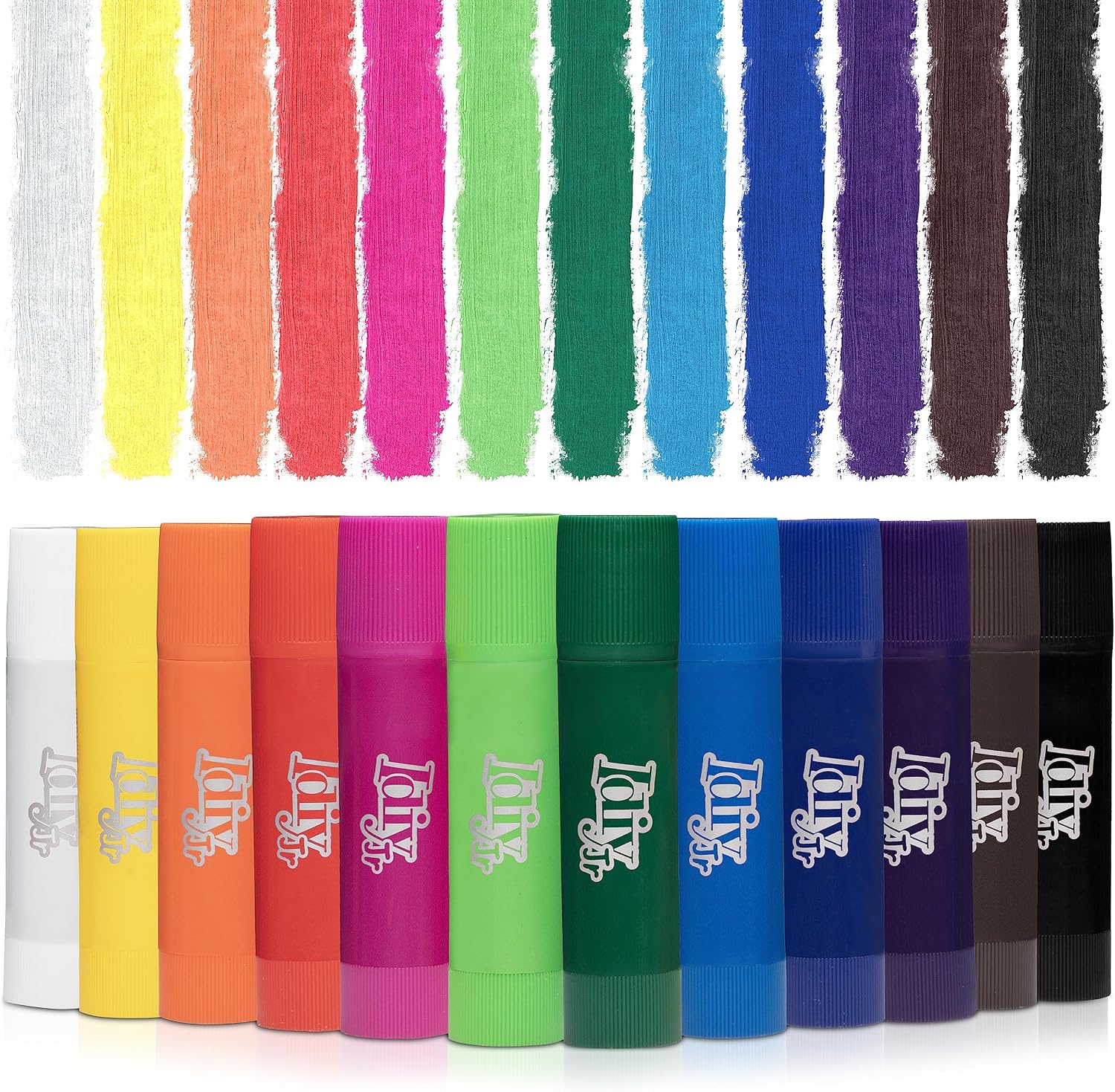Tempera Paint Sticks 12 Pack, Rainbow Washable Color Sticks for Kids & Adults, Mess Free, Non-Toxic & Quick Dry Solid Tempera Paint for Summer Camp Activities, Arts & Crafts, Classroom School Supplies