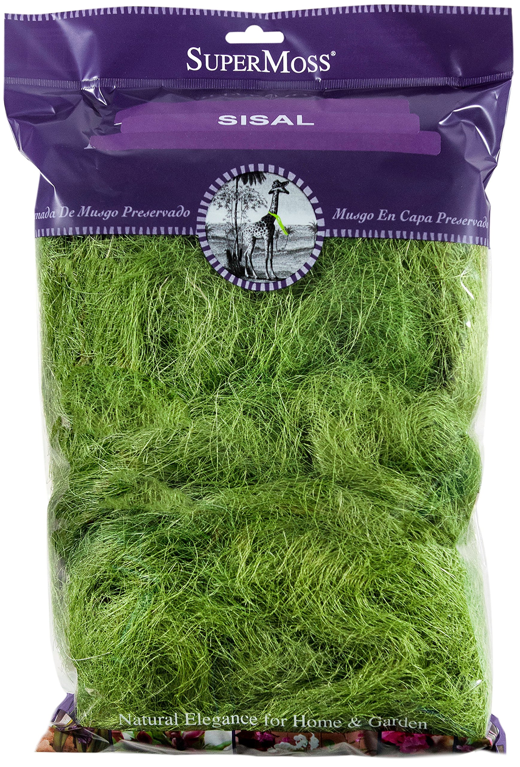 SuperMoss(29975 Natural Sisal – Soft & Durable Decorative Fiber for Gift Baskets, Floral Arrangements, and Home Décor – Vibrant Colors for DIY Crafts, 200 Cubic inches (Approx. 8 oz), Basil