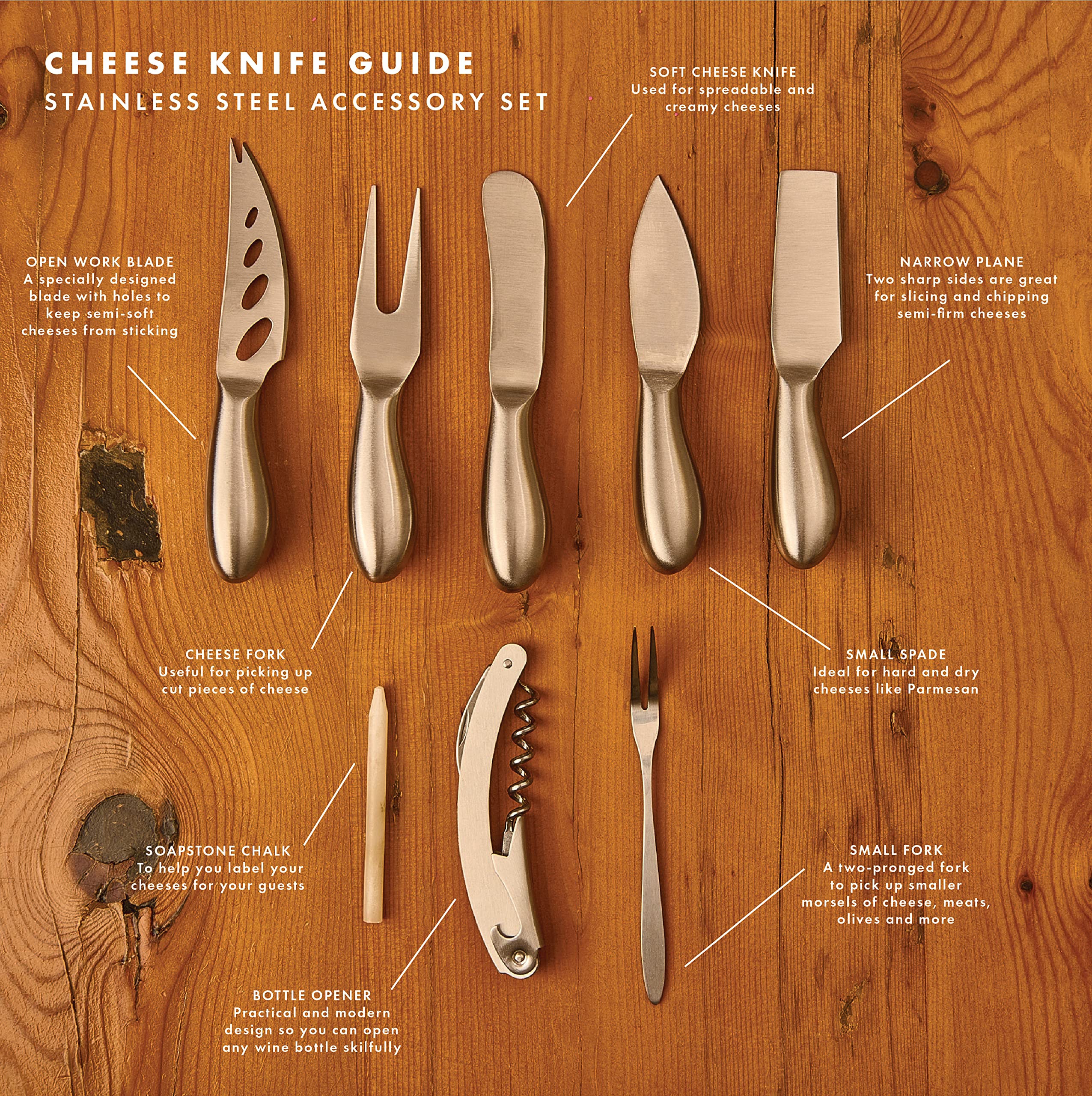 Acacia Wooden Charcuterie Board Set and Accessories. Premium Cheese