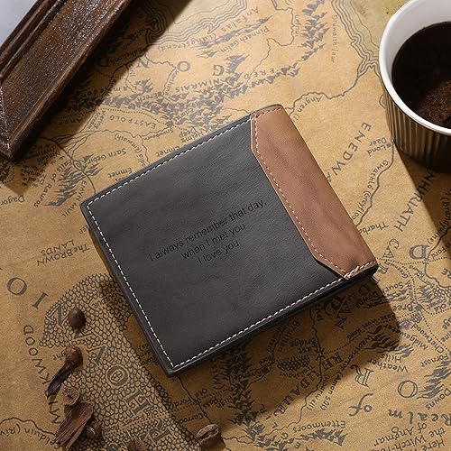 Miniatura 5 de Personalizado hombres cartera personalizada foto carteras para hombres grabado viaje cartera para padre marido niños regalo del día del padre regalo