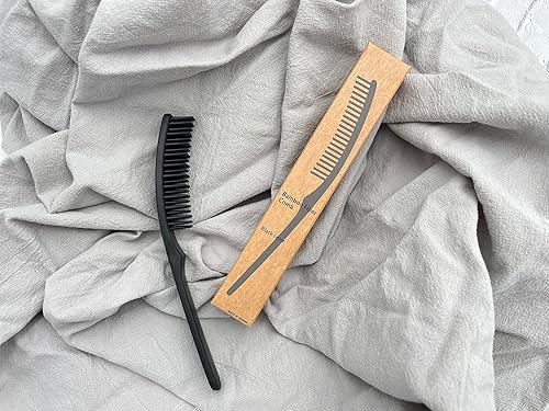 Miniatura 3 de CHANYI - Cepillo de pelo de bambú nano carbono, 100% compuesto de fibra de bambú compostable a base de plantas, duradero, antiestático y resistente
