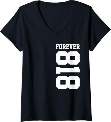 Womens 818 Area Code Los Angeles California Glendale CA Burbank CA V-Neck T-Shirt Black,Navy Blue,Baby Blue,Red,Dark Green,Dark Heather Grey,Heather