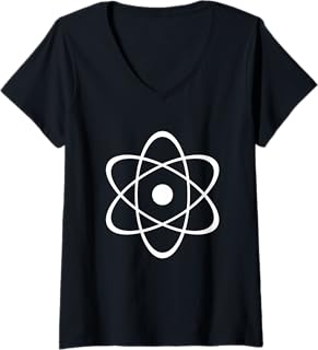 Womens Atomic Energy Symbol V-Neck T-Shirt