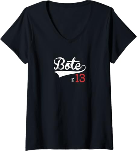 Miniatura 1 de David Bote - Camiseta vintage con cuello en V para mujer, Negro -