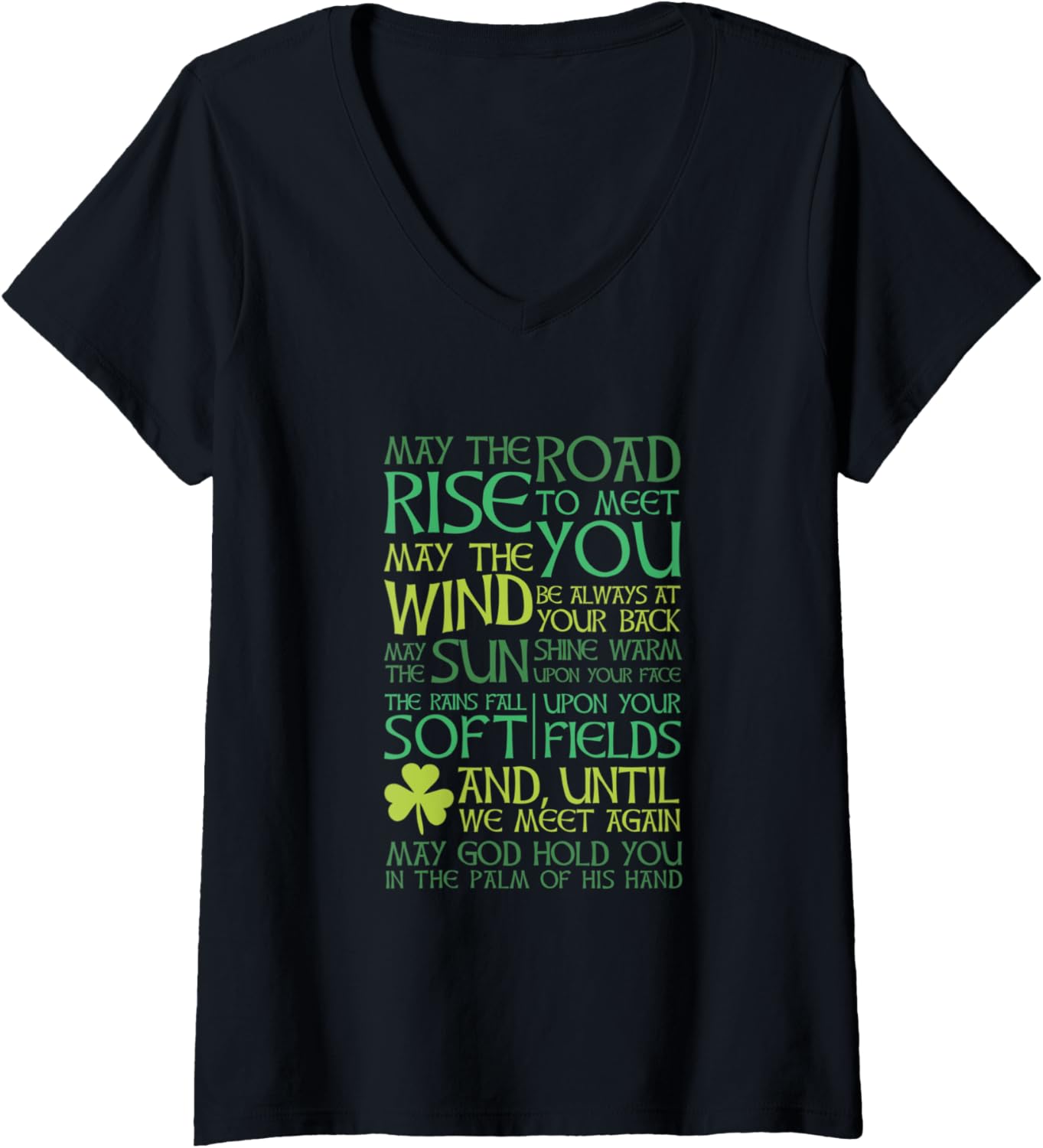 Womens Irish Blessing May the Road Rise to Meet You V-Neck T-Shirt