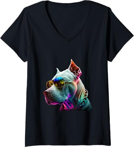 Womens Dogo Argentino Dogs Dogo Argentinos V-Neck T-Shirt
