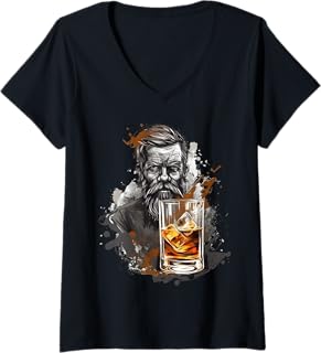 Womens Whiskey, Cigar and Cawboy, Original Whiskey Idea V-Neck T-Shirt