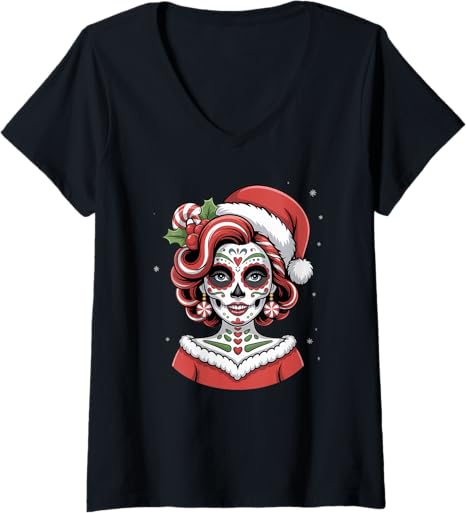 Christmas Skull Gifts Artistic Holiday Santa Funny