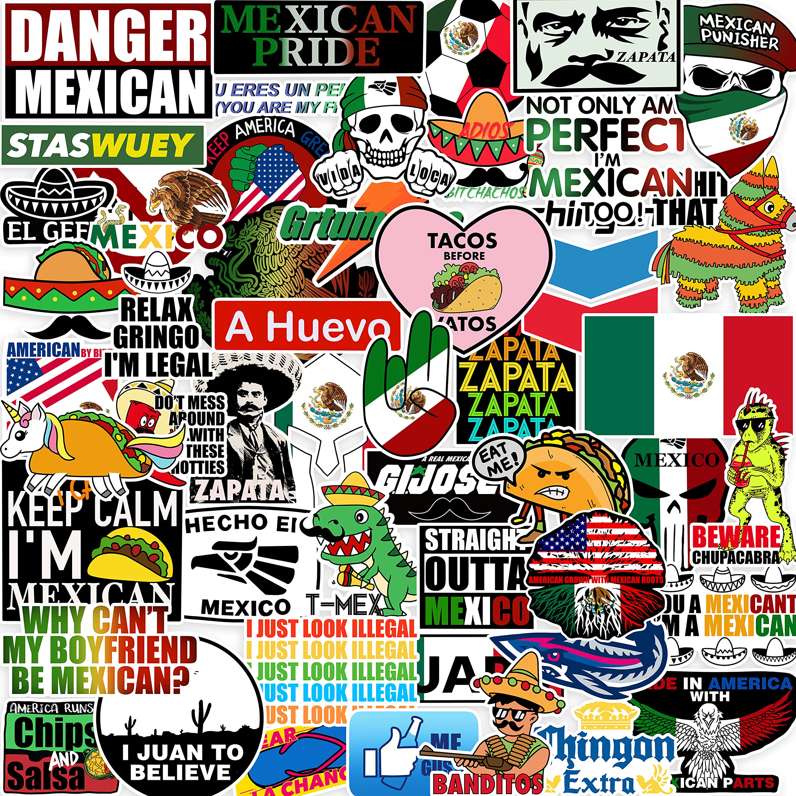 Buy Mexican Chingon Hard Hat Stickers [50pcs] Mexicanas
