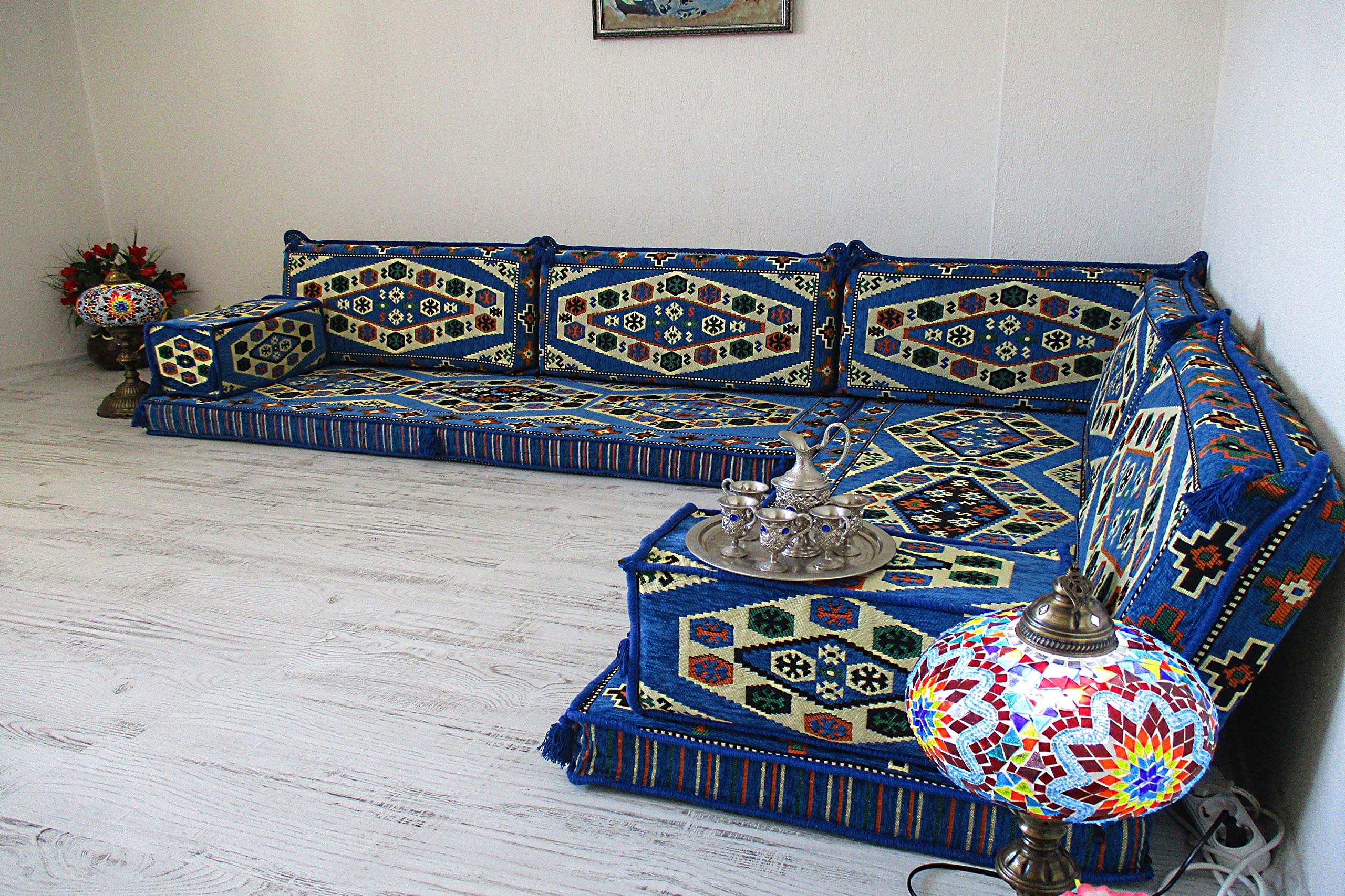 Arabic Corner Sofa Set,L shaped corner sofa,Bohemian sofa,Ethnic floor