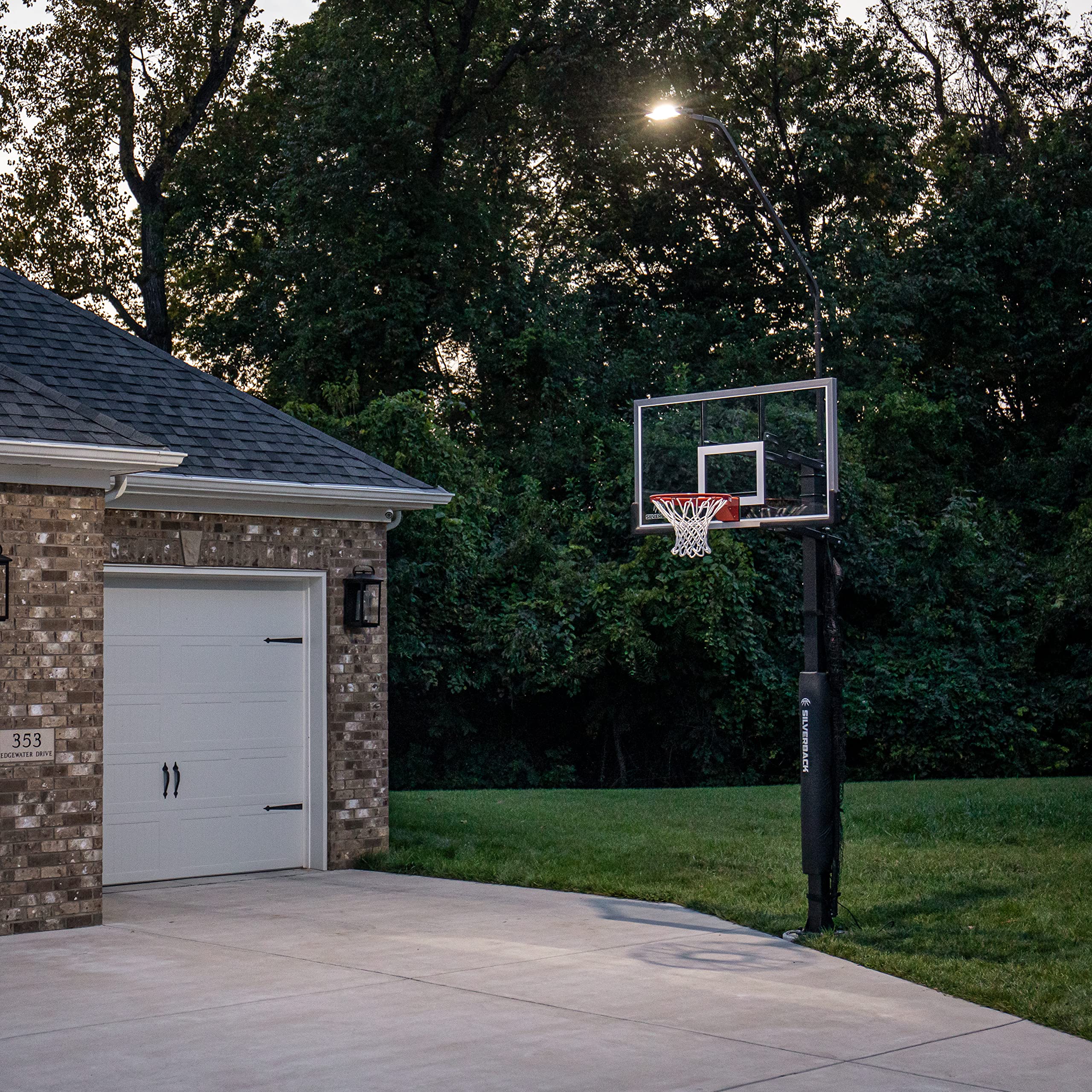 Silverback LED Basketball Hoop Light Illuminates Backboard, Rim, and Court and Fits Square and