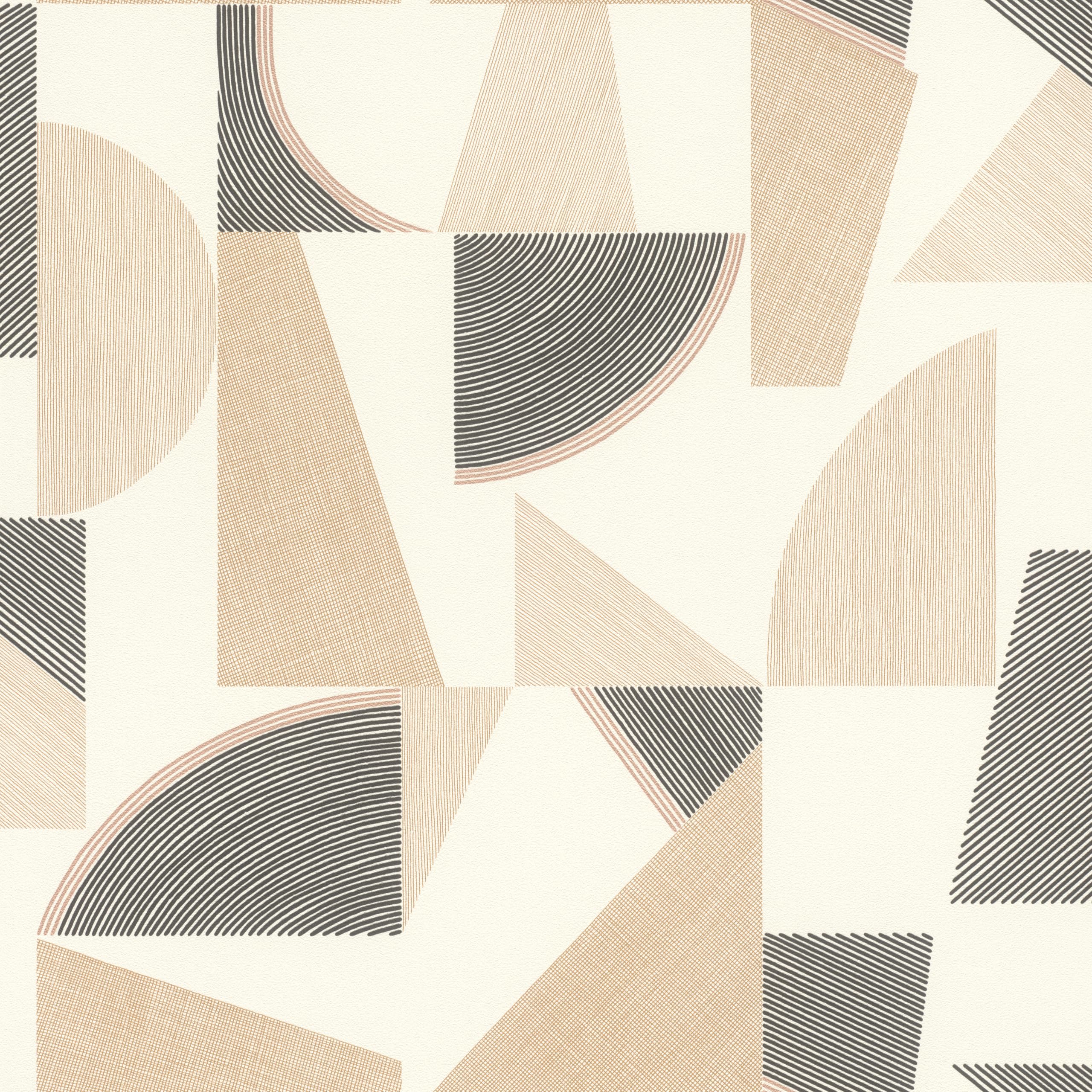 Rasch Tapeta z włókniny w stylu retro – abstrakcyjna tapeta winylowa geometryczna w kolorze kremowym do nowoczesnego mieszkania – wytrzymała i zmywalna – 10,05 m x 0,53 m