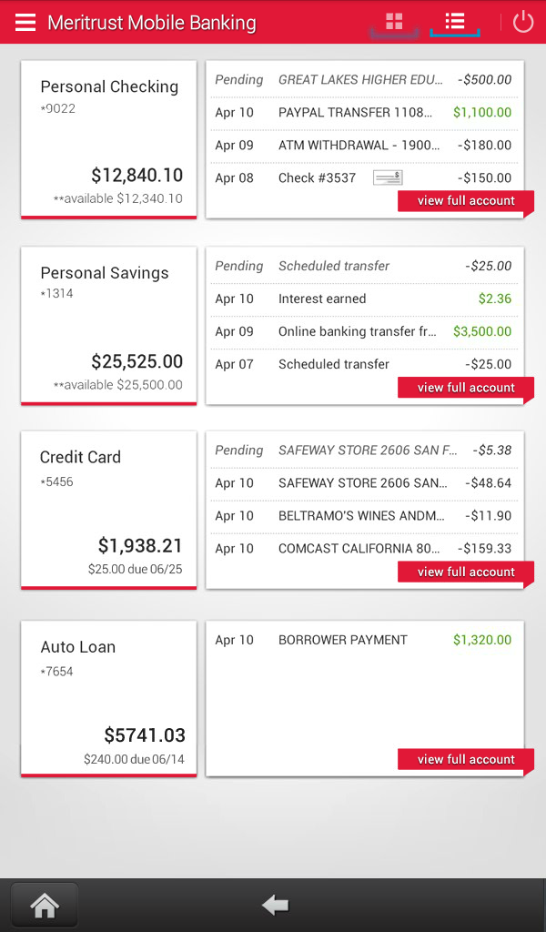 Meritrust CU Mobile Banking (Kindle Tablet Edition) App on Amazon Appstore