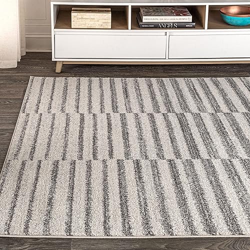 Miniatura 3 de JONATHAN Y MOH204A-5 Lyla - Alfombra de interior con diseño de rayas compensadas, estilo bohemio, minimalista, a rayas, fácil de limpiar, para