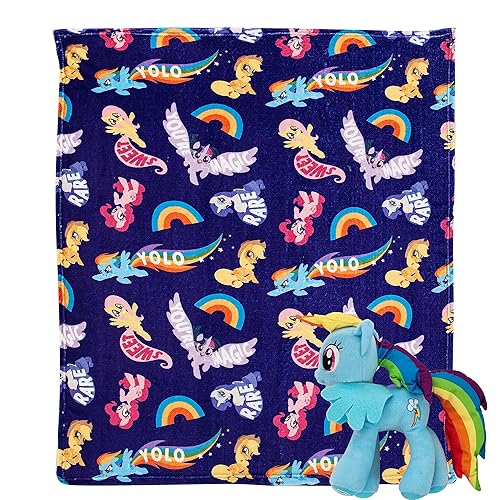 Northwest Character Hugger Pillow & Silk Touch Throw Blanket Set, 40" x 50", My Little Pony - Cute Rainbow Dash - My Little Pony - Cute Rainbow Dash