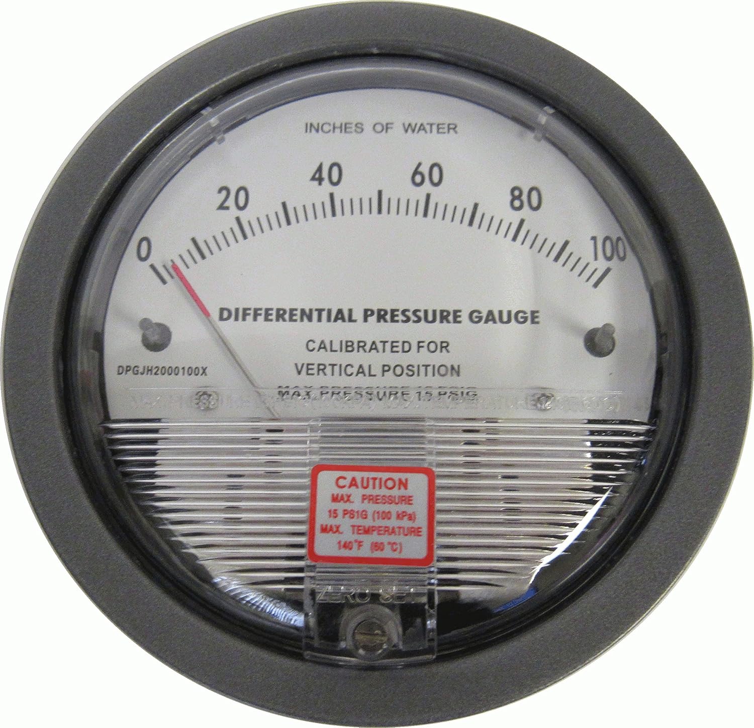 Differential Pressure Gauge, 0-100 Inches WC