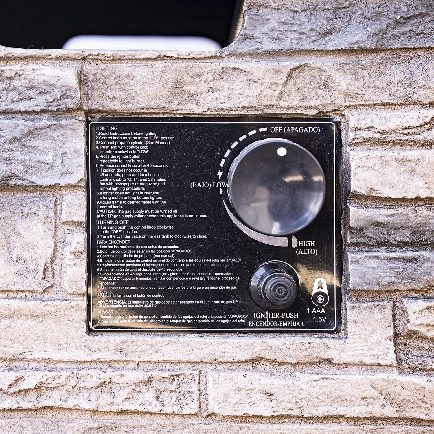 Bond Manufacturing 63172 Newcastle Propane Firebowl Column Realistic Look Firepit Heater Lava Rock 40,000 BTU Outdoor Gas Fire Pit 20 lb, Pack of 1, Natural Stone : Gas Fire Pit : Patio, Lawn & Garden