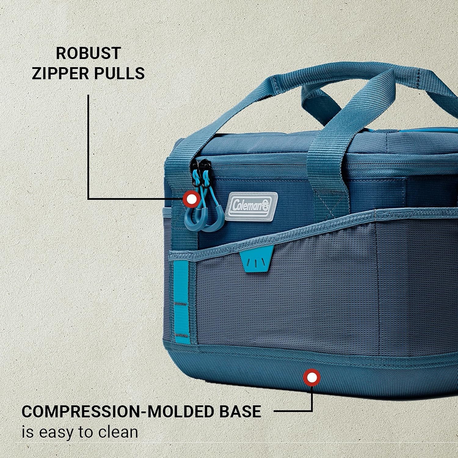 Coleman SPORTFLEX Soft Cooler with 4-Way Stretch Mesh Pockets, Expandable Active Stretch Side Pockets, Cooler Bag, Soft Sided Cooler, Insulated Lunch Bag, Camping Cooler