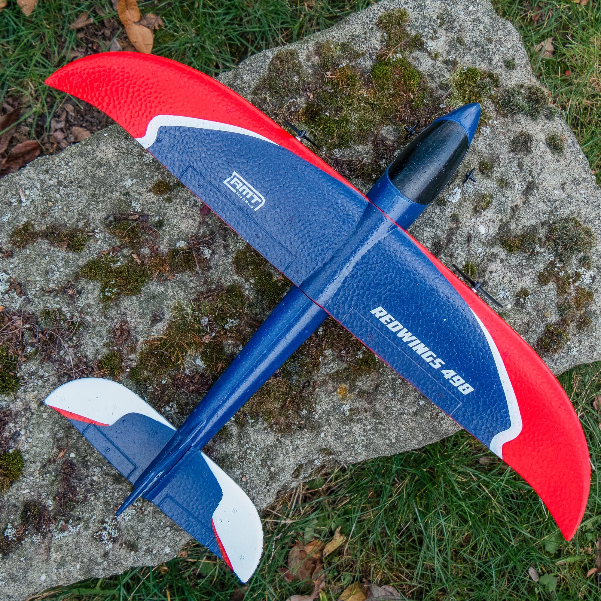 RC Airplane RMT Redwings 498 – wysokiej jakości model RTF z 2 silnikami, konstrukcja EPP, czas lotu 25 minut i sterowanie 2,4 GHz, idealny dla początkujących i dzieci