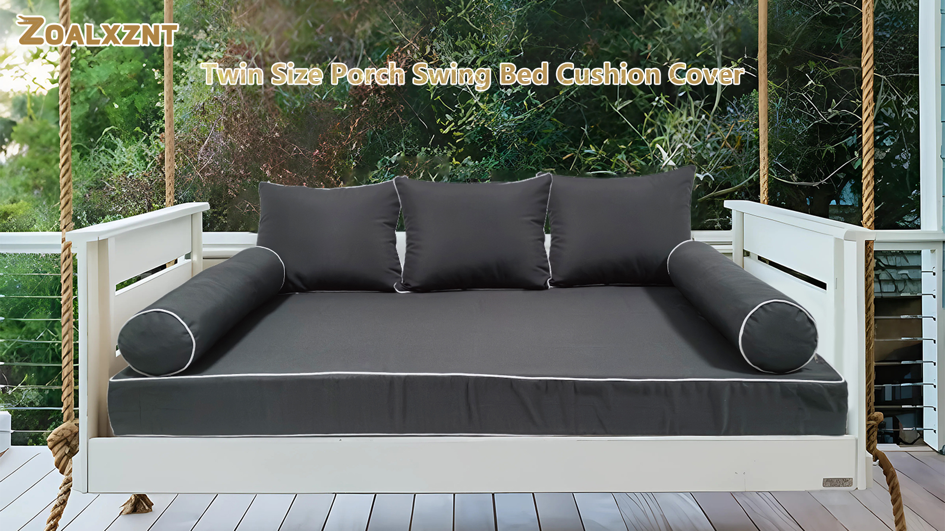 ZOALXZNT Twin Size Porch Swing Bed Cushion Cover,Waterproof