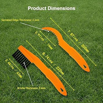 Blade Cleaning Tool Compatible with Mammotion Luba & Yuka Robotic Lawn Mowers (All Series) – Hook & Brush Set to Remove Grass Clippings Under Blades & Maintain Cutting Performance (Orange)