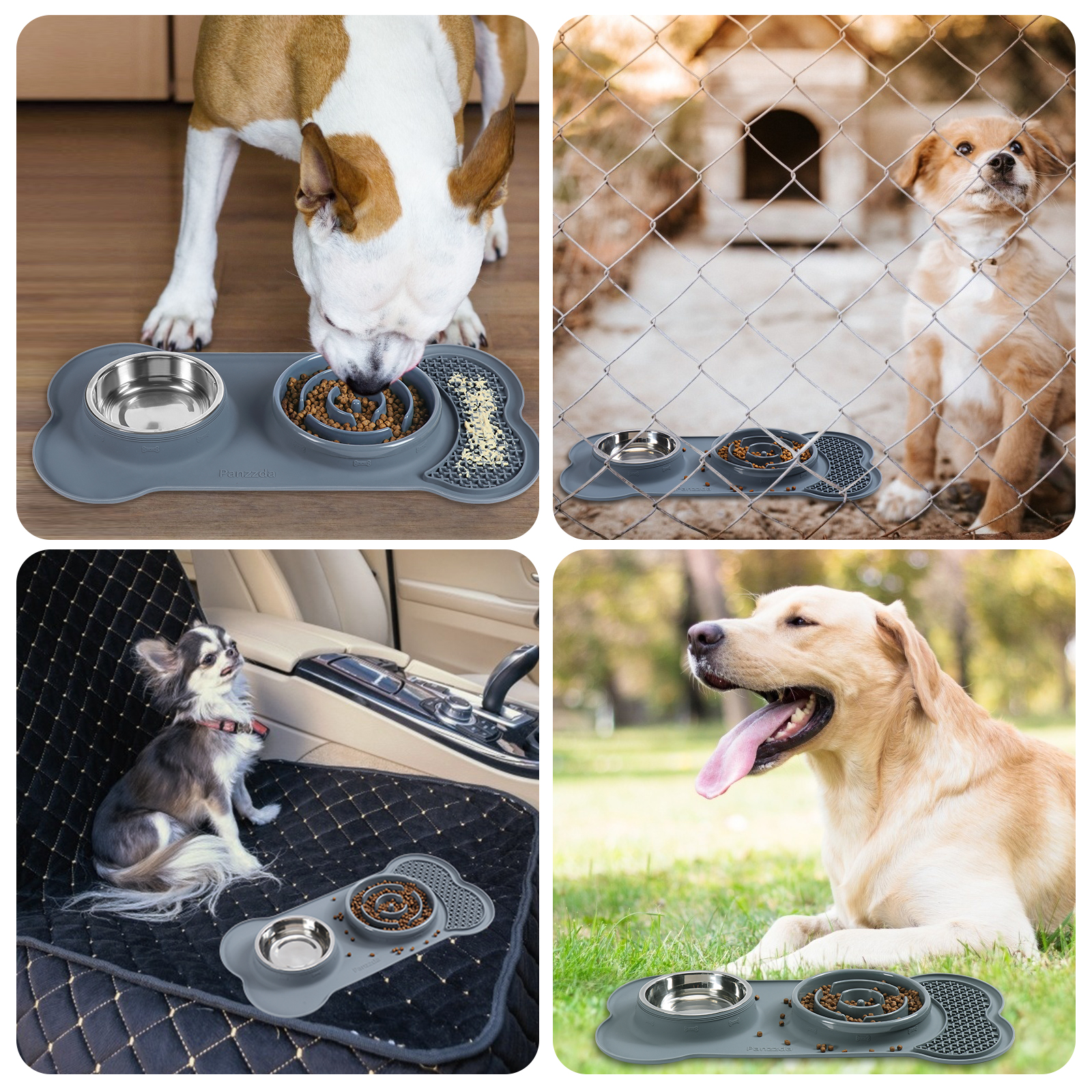 PANZZDA Slow Feeder Dog Bowls with Lick Mat, No Spill No Skid Interactive Bloat Stop Durable No Choking Healthy Design… - Image 7