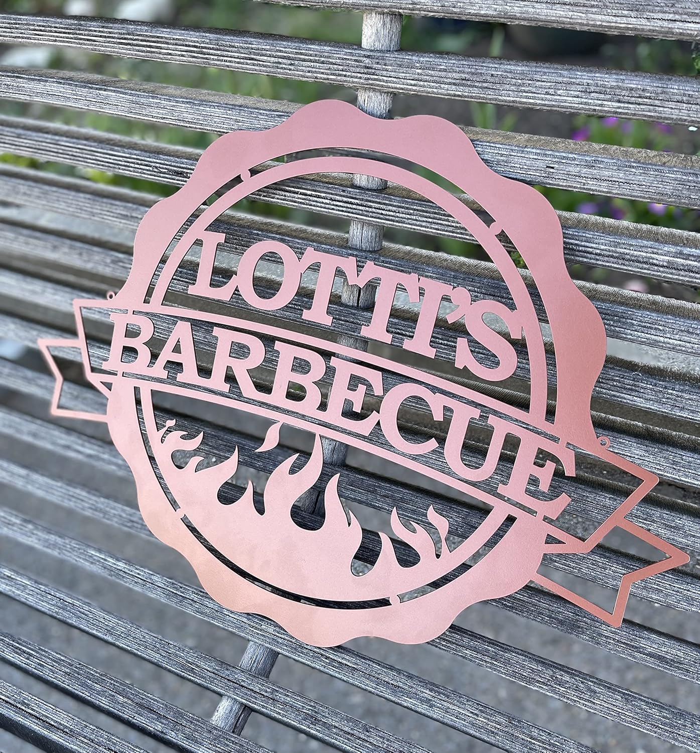 FranJohnsohHouse Personalized BBQ Grill Name Metal Sign Dad's BBQ Custom Home Decoration Wall Art Decor Barbecue Garden Bar Outdoor Birthday Gift Metal Sign Patio Deco Grandpa Papa Gift (Design 1)