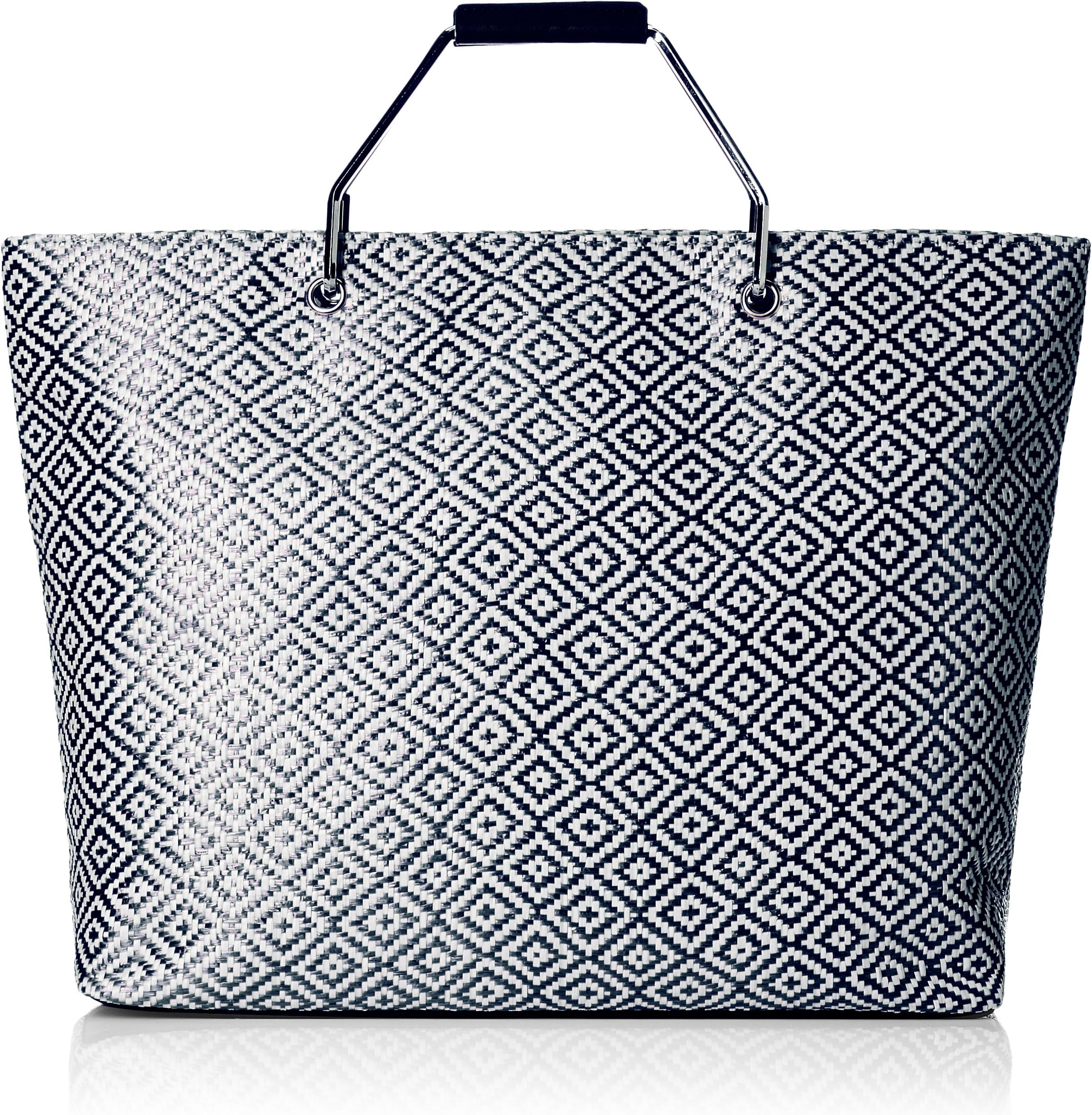 [Legato Largo] tote bag bracket handle weaving pattern tote bag LC-C2491 BK black