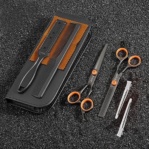 Miniatura 5 de Fcysy - Kit de tijeras de corte de cabello, kit profesional de tijeras para mezclar el cabello, tijeras de peluquería para corte de pelo, tijeras de