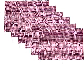 Urban VillaPlacemats for Dining Table 100% Cotton Placemats 14''x20'' Oversized Tablemats Set of 6 Placemats Red/Blue/White Two Tone Tablemats for Family Dinners Wedding Parties Everyday UsePlacemats