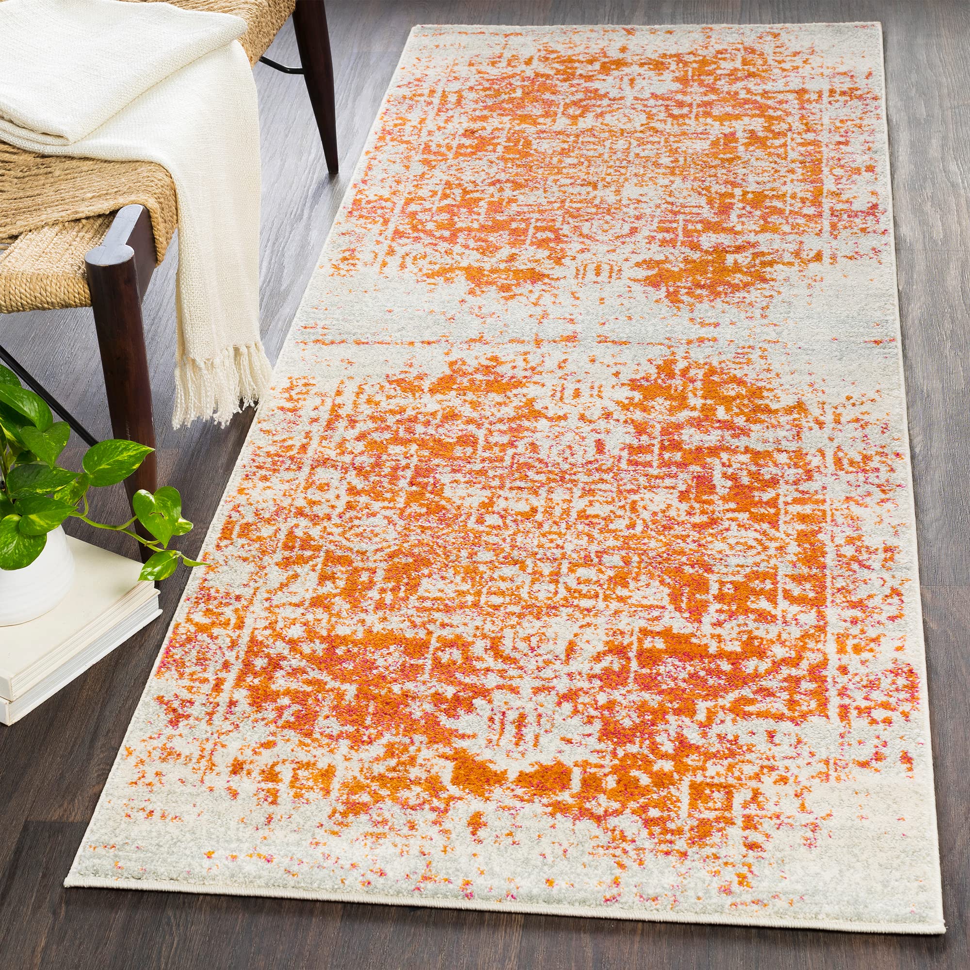 Livabliss Juliette Syracusa Runner 80x220 cm, Hallway & Kitchen, Traditional Boho Style, Easy Care, Multicolour Burnt Orange Beige