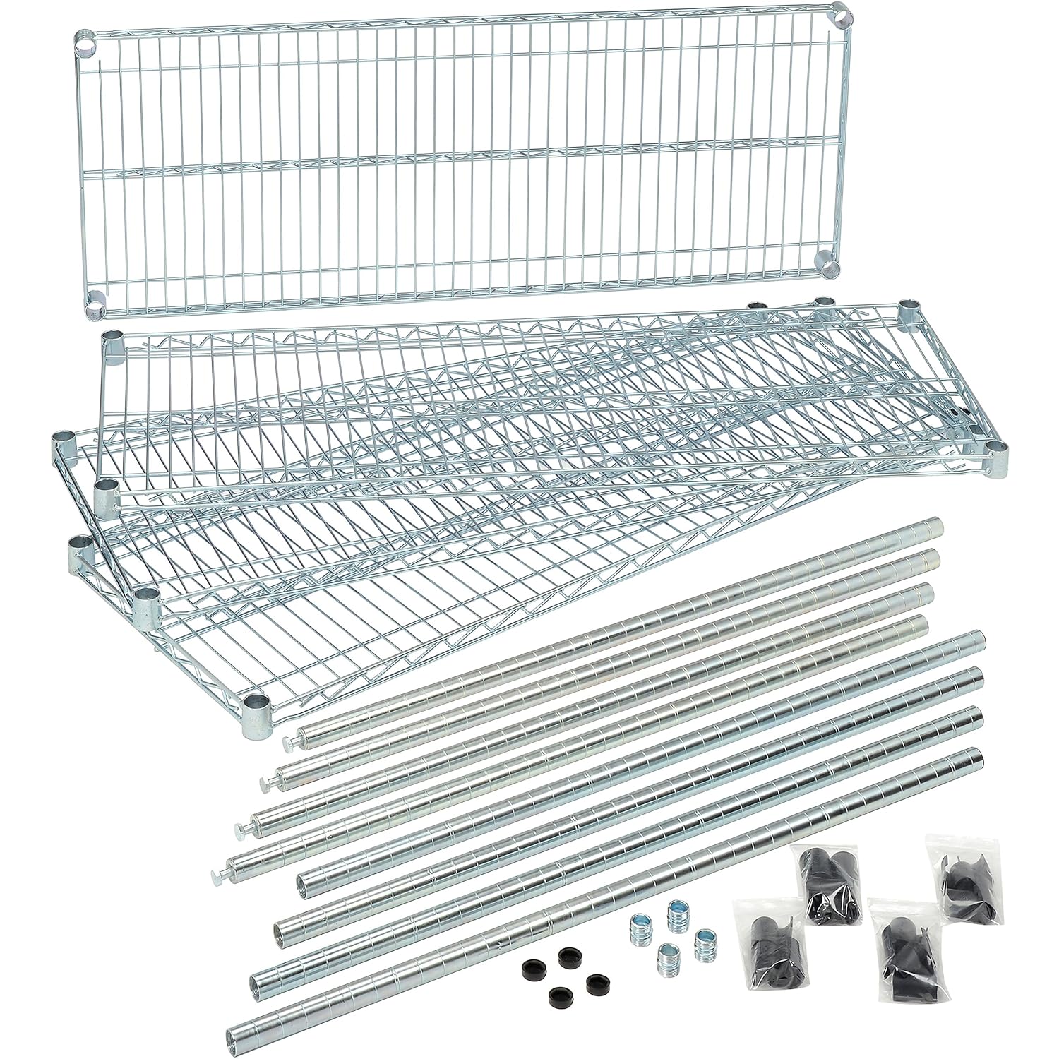 4-Shelf Shelving Unit Dimensions: 24" x 48" x 74"