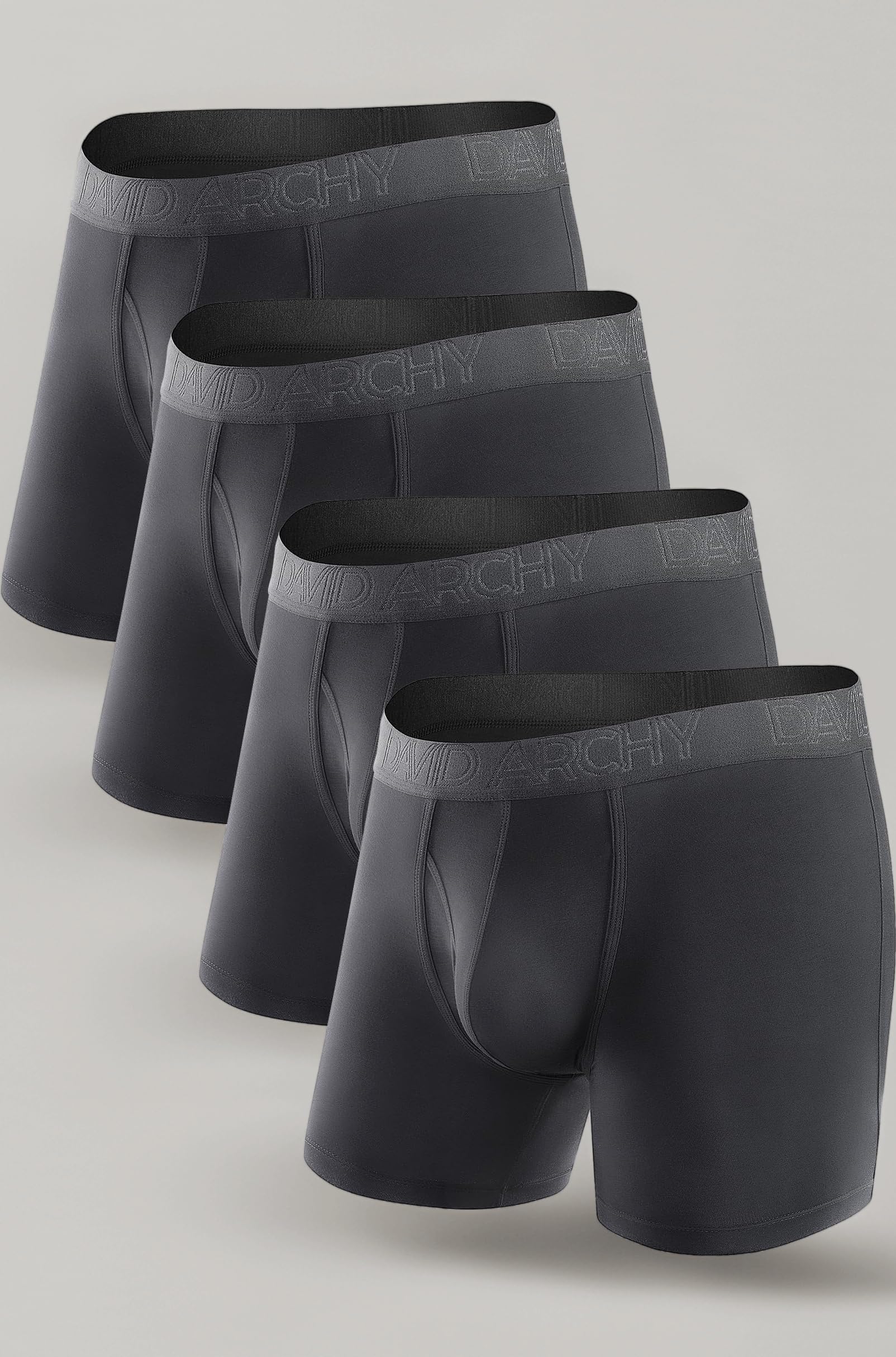 Men's Breathable Bamboo Rayon Boxer Briefs with Fly in 3 or 4 Pack