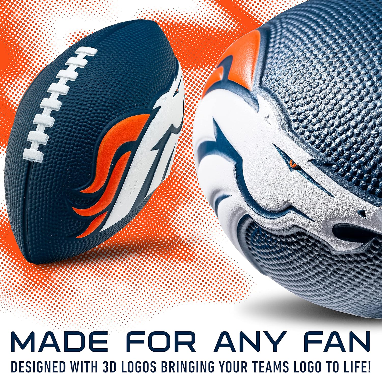 Franklin Sports NFL Football - Kids Foam Football - Soft Junior Size 8.5" Ball with 3D Logos - Perfect for Gameday + Tailgates