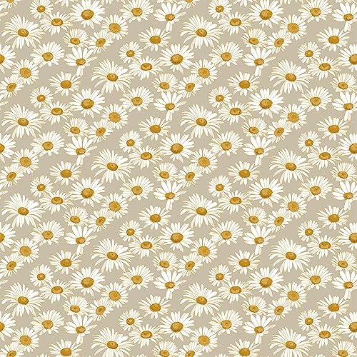 Miniatura 1 de Novogratz x Tempaper Greige Daisies - Papel tapiz extraíble, 20.5 x 16.5 pies, fabricado en los Estados Unidos