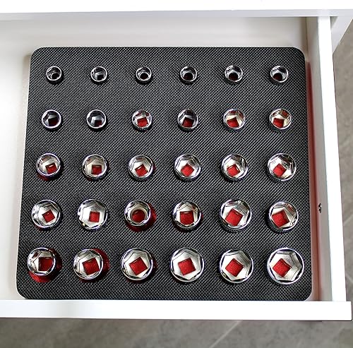 Polar Whale Organizador de cajones de herramientas, soporte para alicates, bandeja de espuma duradera roja y negra, 3 bolsillos con capacidad para 3