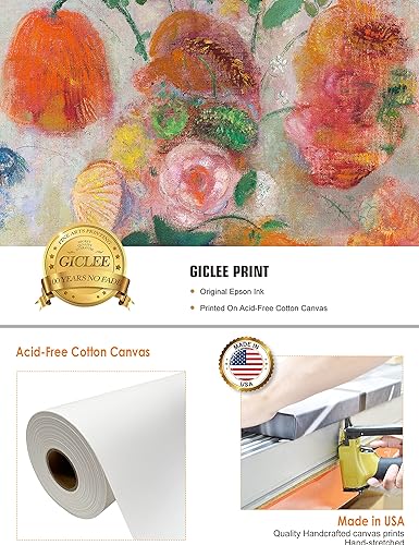 Miniatura 5 de DECORARTS - Florero grande con flores (1912) de Odilon Redon. Reproducción de pintura al óleo, impresión giclée sobre lienzo. Arte de pared listo